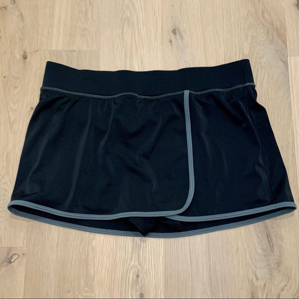 Lands End Swim Skort Bathing Suit Bottom Black 10